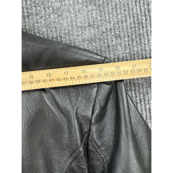 USA‎ Leather Jacket Womens XL Genuine Leather Button Front Blazer Coat Pockets - Picture 16 of 16